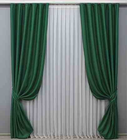 Комплект готових штор VR-Textil Bagema Rvs № 1475ш Зелений 240х270 см 2 шт (39-0052) Київ