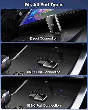 CarPlay бездротовий адаптер для iPhone, перетворення дротового карплей у бездротовий, iOS 12+, USB T Київ