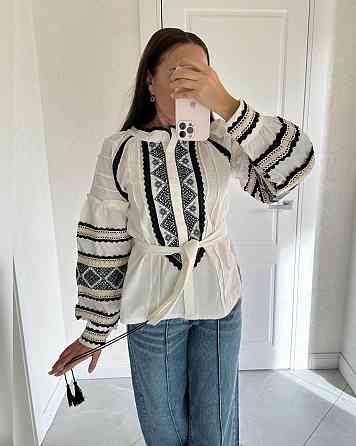 Жіноча вишиванка з вишитими рукавами 80% бавовна Одеса