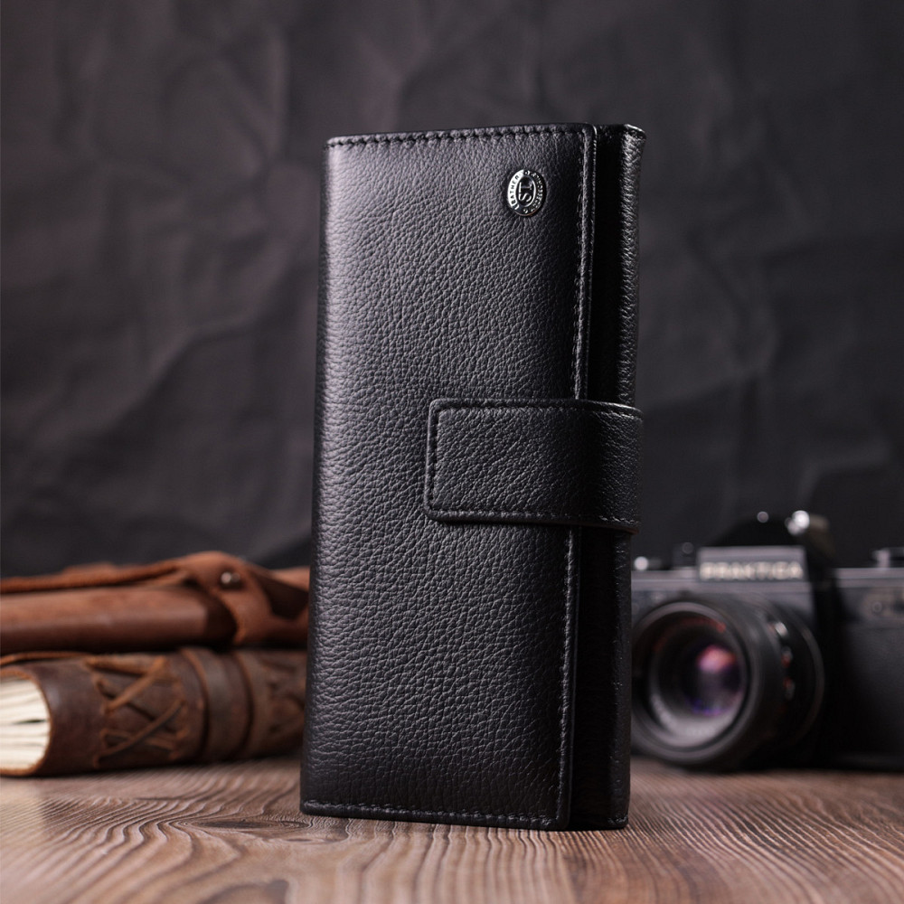 Надежный женский кошелек из натуральной кожи ST Leather 22548 Черный Киев - изображение 7