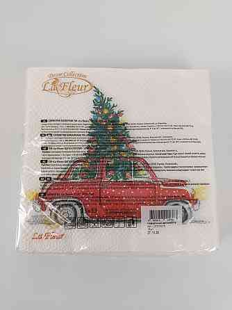 Новорічна серветка (ЗЗХЗЗ, 16 шт.) La Fleur "Новорічний автомобіль" (1 пачка) Харків