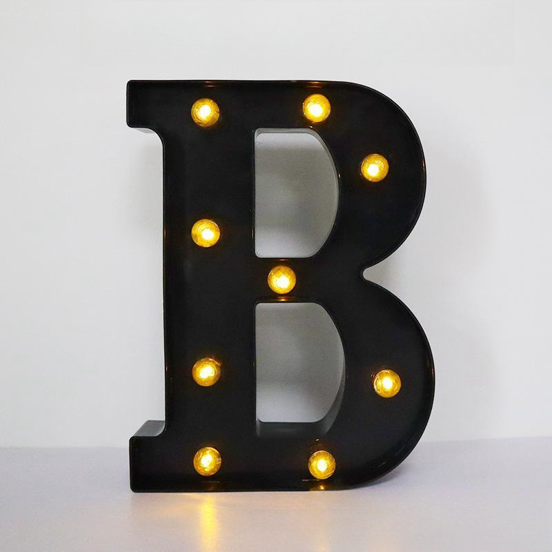 Буква с подсветкой B объемная маленькая 21 на 15 см черный Киев - изображение 1