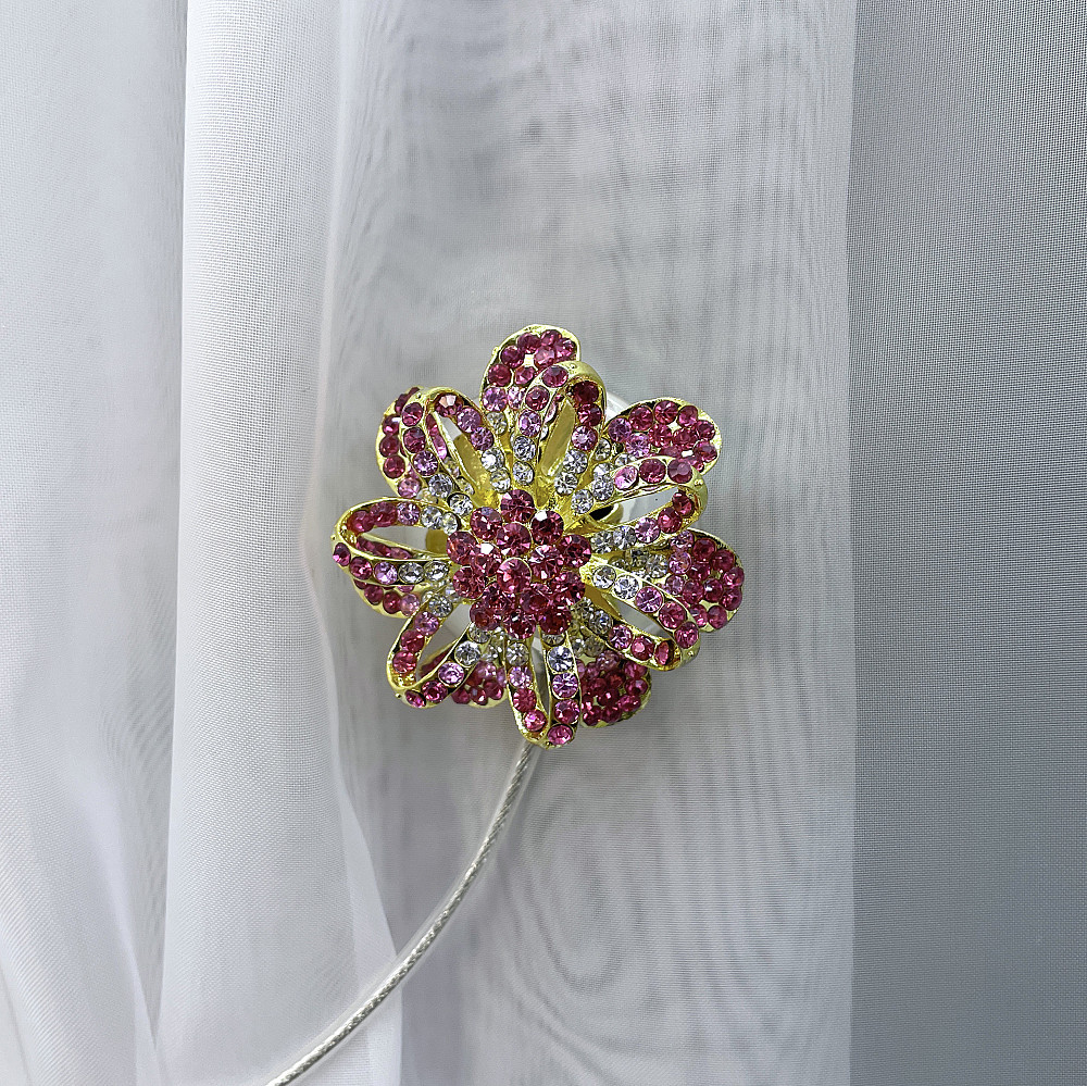 Магніти для штор та гардин "Flowers" набір 2 шт Рожевий з золотистим (81-201) Київ - фото 2