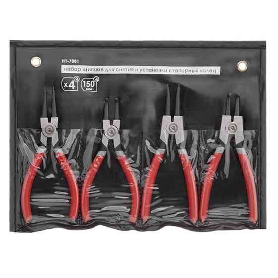 Набір щипців INTERTOOL HT-7001, 4 шт., 150 мм - 4 щипці для різних типів стопорних кілець Львів