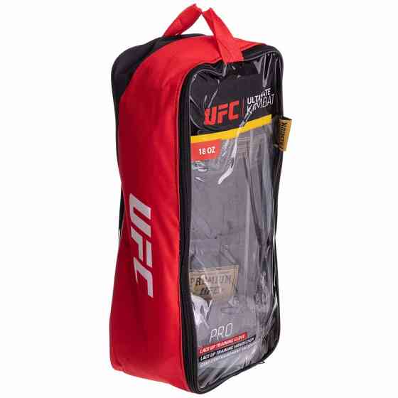 Рукавиці боксерські шкіряні на шнурівці UFC PRO Prem Lace Up UHK-75047 18 унцій Рукавички для боксу та єдиноборств Київ