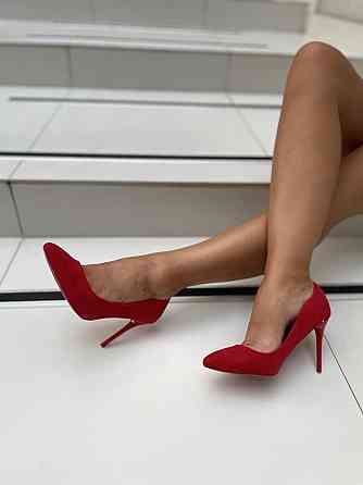 Туфлі жіночі SMALL SWAN червоні еко-замша каблук 9 см (5015-64) 36р.38р.41р. Коломия