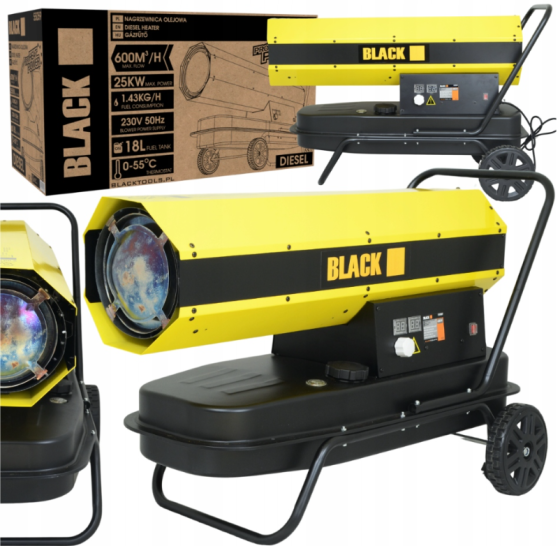 Дизельный обогреватель / Тепловая пушка (дуйка) 25 кВт BLACK с LCD-термостатом, бак 18 л (Польша) Киев