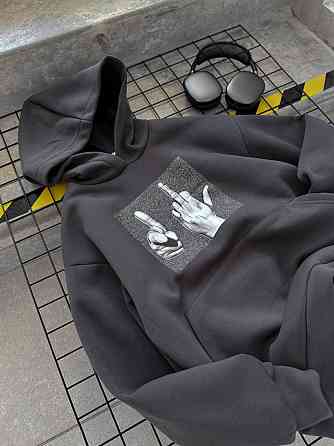 Жіноча молодіжна утеплена оверсайз худі з накатом трьохнитка на флісі Одеса