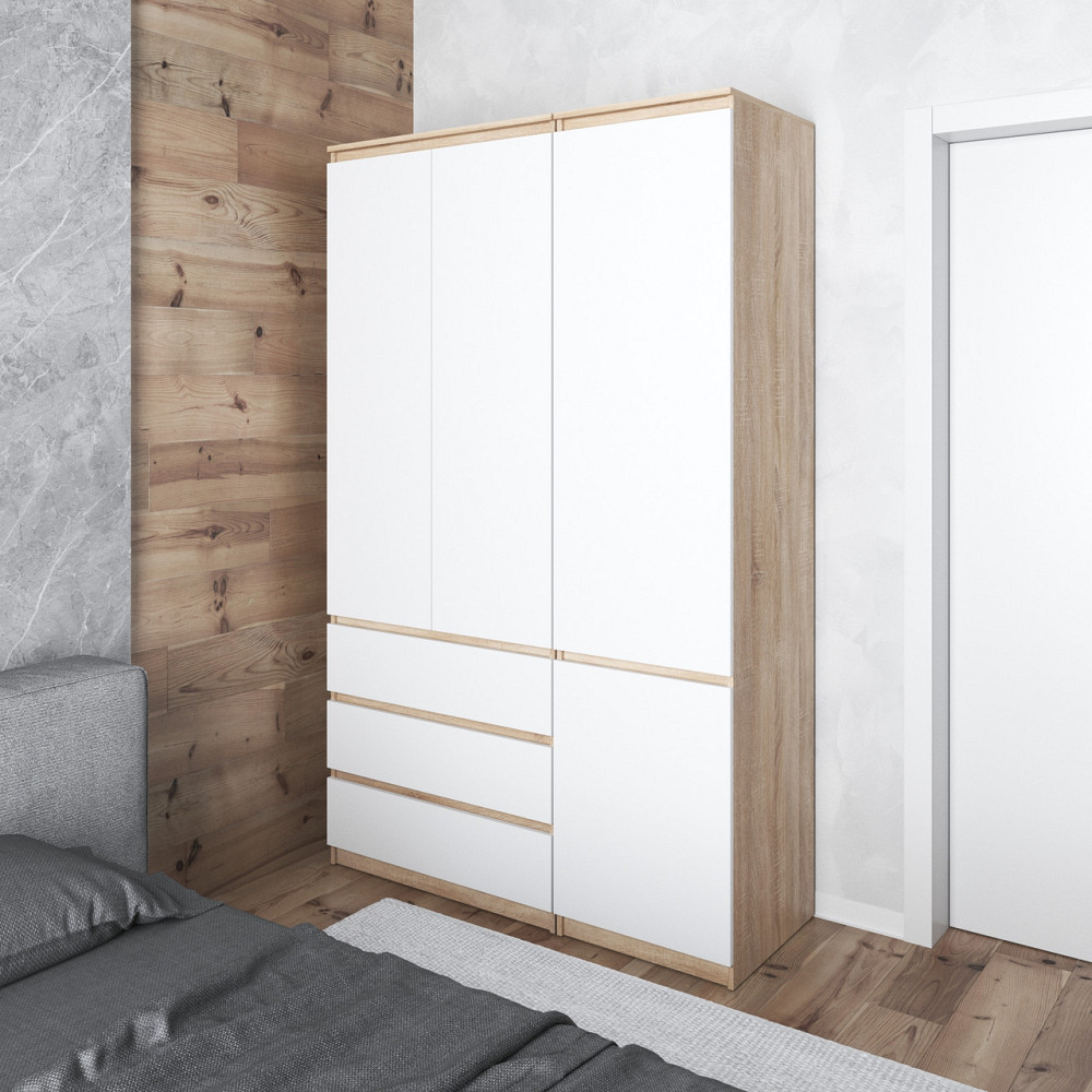 Шафа для одягу VAYS в спальню з 3 шухлядами, штангою та полицями, без ручок R9+R22 Львів - фото 5