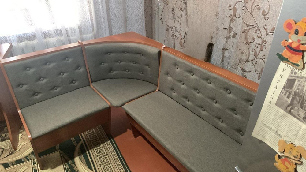 Уголок на кухню со столом 154х114 см Ольха (комплект угол и стол без табуреток!) Львов - изображение 6