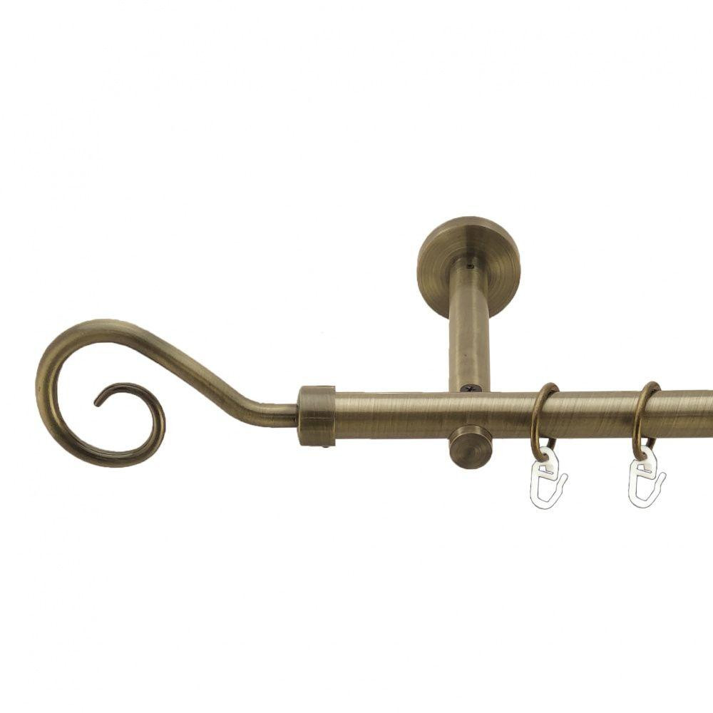 Карниз Orvit Гак металевий однорядний циліндр+профіль (16 см) гладка труба кільце металеве Антик 19 мм 200 см Львов - изображение 1