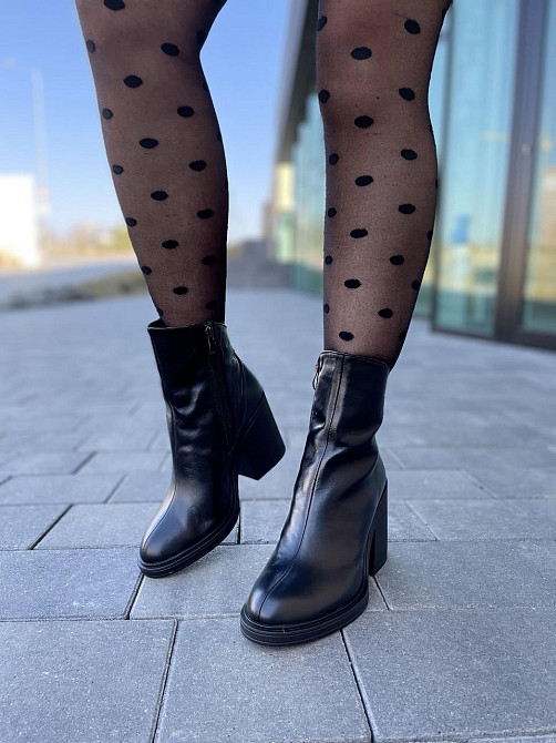 Lexi Черевики жіночі Lexi чорні натуральна шкіра каблук 9 см 36р. 39р. (2719) Коломия - фото 6