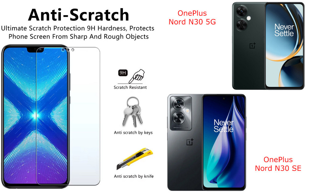 Захисне скло NeoGlass для OnePlus Nord N30 5G, Nord N30 SE – надпрозоре та стійке Київ - фото 1
