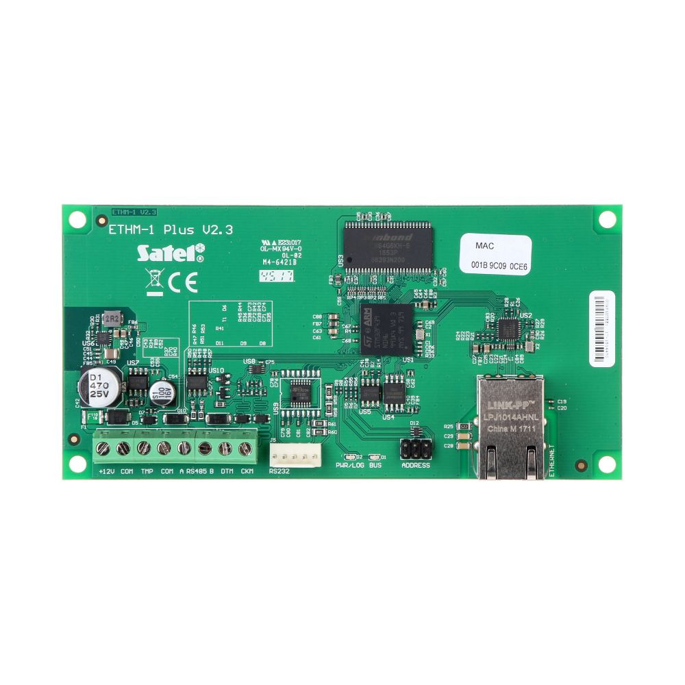 Ethernet-модуль Satel ETHM-1 PLUS для віддаленого керування ППК INTEGRA і VERSA Київ - фото 1