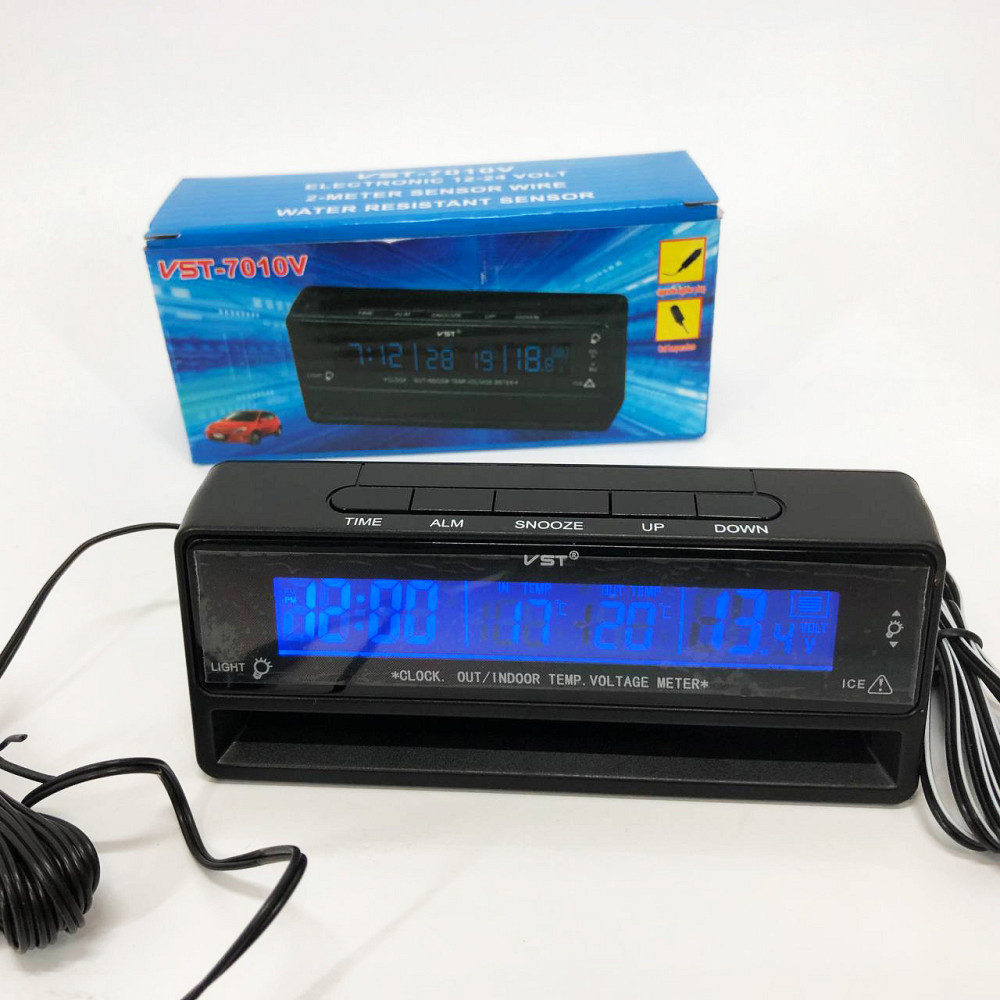 Автомобильные часы с термометром и вольтметром VST-7010V HV-27 Львов - изображение 7