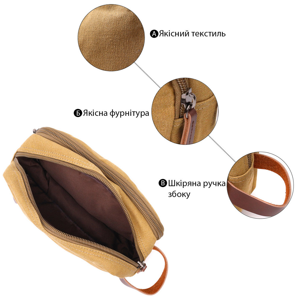 Барсетка для мужчин на два отделения из качественного текстиля (Vintage) Киев - изображение 8