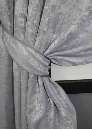 Комплект коротких штор VR-Textil Жакард Sultan XO № 1124ш Жакард Світло-сірий 130х170 см 2 шт (35-0118) Київ