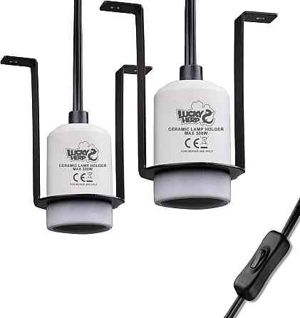 Патрон для лампи LUCKY HERP E27 керамічний білий 2 шт 300W термостійкий для тераріуму нагрівальний фарфоровий патрон Київ