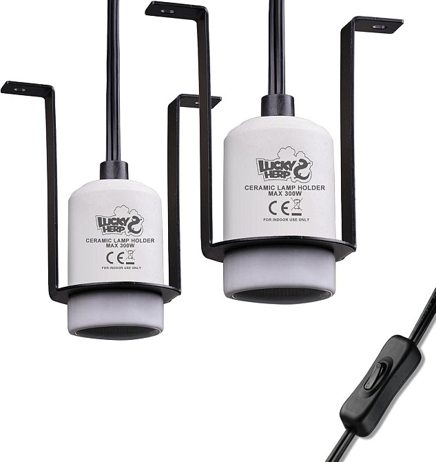 Патрон для лампи LUCKY HERP E27 керамічний білий 2 шт 300W термостійкий для тераріуму нагрівальний фарфоровий патрон Київ - фото 1