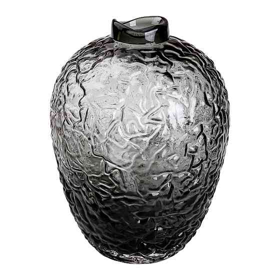 Ваза для квітів зі скла, декоративна кругла, 30 см, сіра HP-1731 Коломия