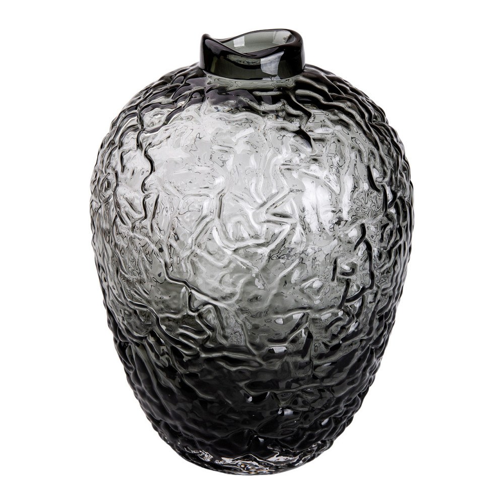 Ваза для квітів зі скла, декоративна кругла, 30 см, сіра HP-1731 Коломия - фото 1