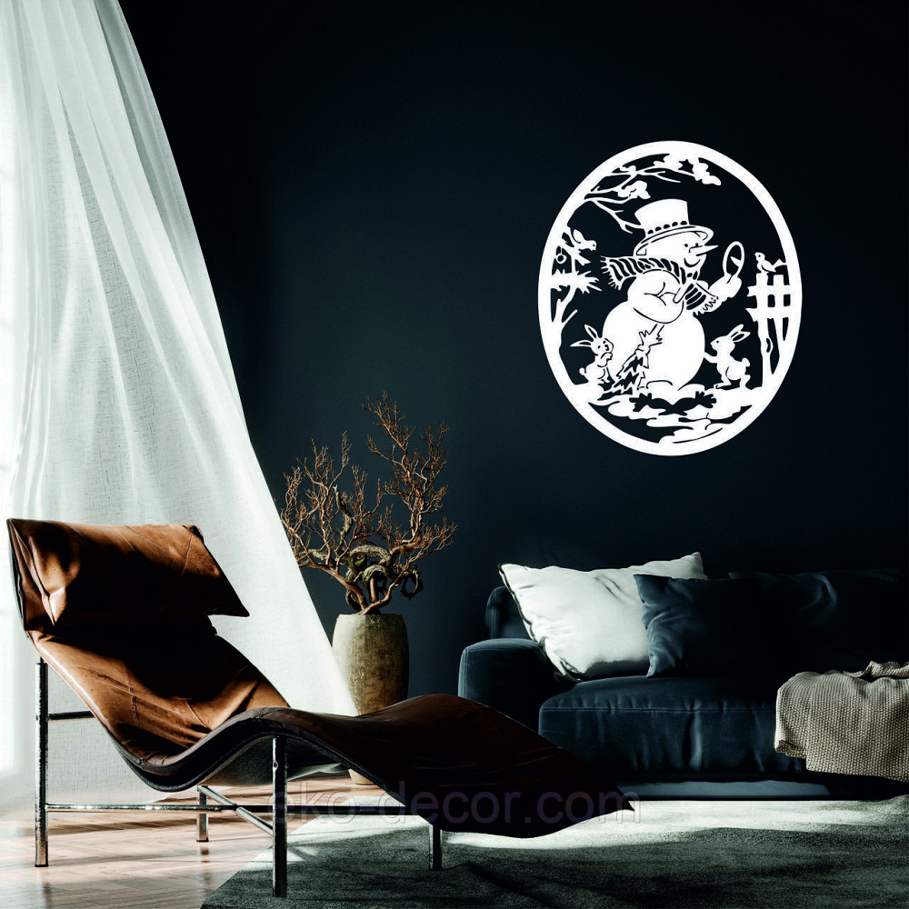 Декоративне настінне Панно «Сніговик», Декор на стену Київ - фото 1