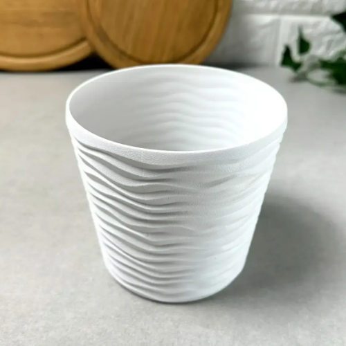 Вазон Ф'южн зі вставкою 42*40см низький білий Алеана Житомир - фото 2