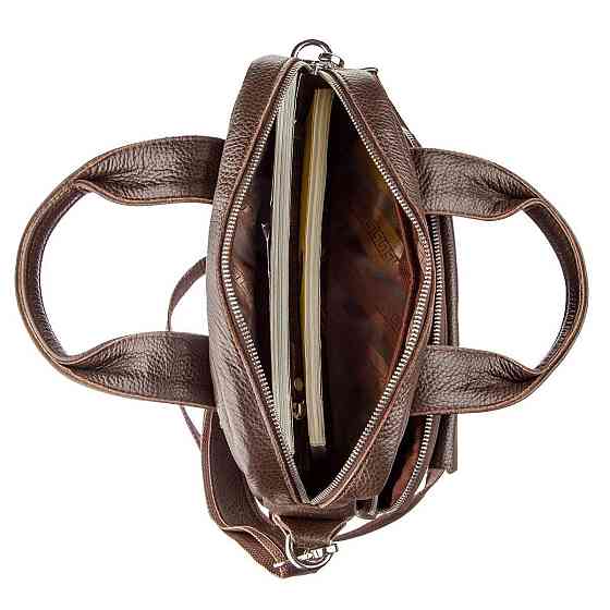 Якісна чоловіча сумка вертикального формату SHVIGEL 11168 під А4 Коричнева флотар Київ