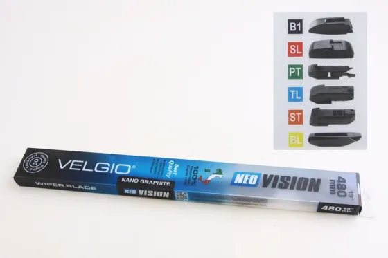 Щетка стеклоочистителя бескаркасная 48 см (19) Velgio Neo Vision (6 адаптеров) Винница