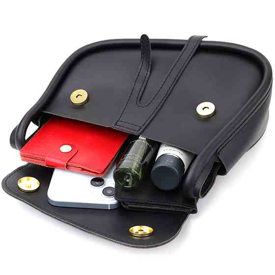 Жіноча сумка сідло з якісної екошкіри Vintage sale_15128 Чорний Київ