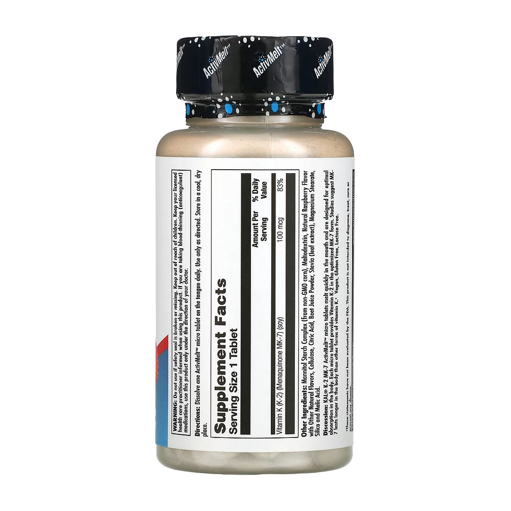 K-2 MK-7 ActivMelt 100 mcg - 60 tabs Луцк - изображение 2