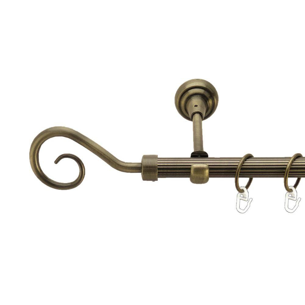 Карниз Orvit Гак металевий однорядний відкритий рифлена труба кільце металеве Антик 19 мм 200 см (00-00017302) Львів - фото 1