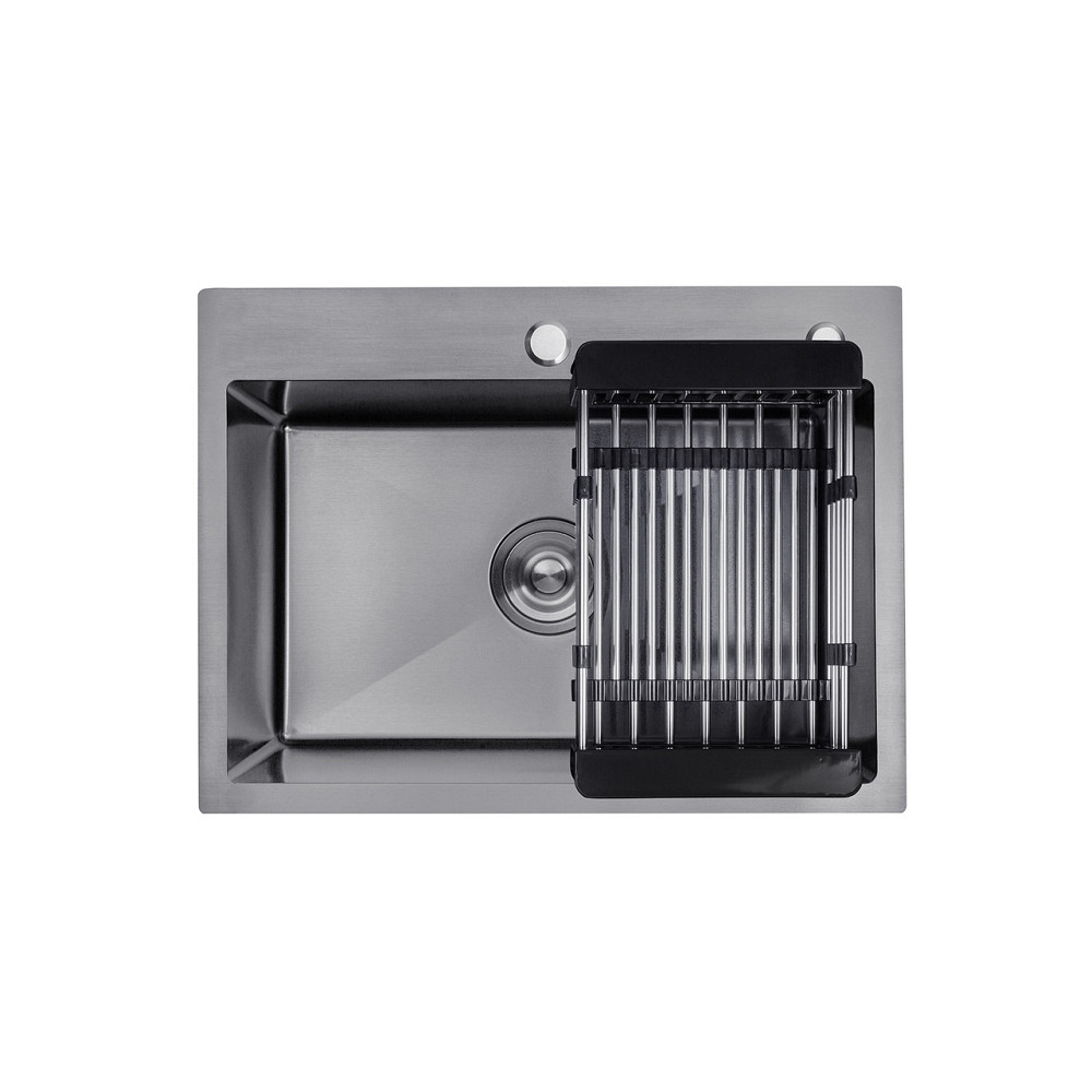Кухонна мийка з нержавіючої сталі Kroner KRP Schwarze - 5843HM ​​PVD (3/1 мм) чорна Київ - фото 4