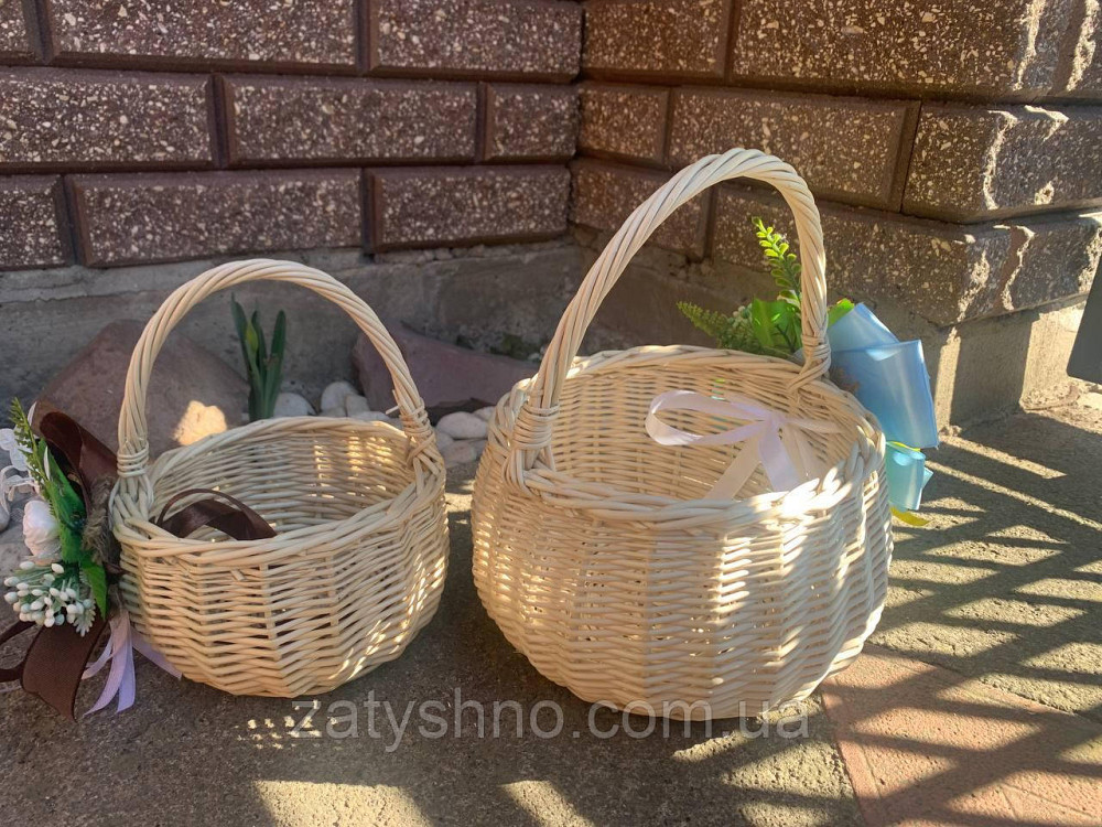 Кошик білий дитячий великодні з прикрасою Київ - фото 2