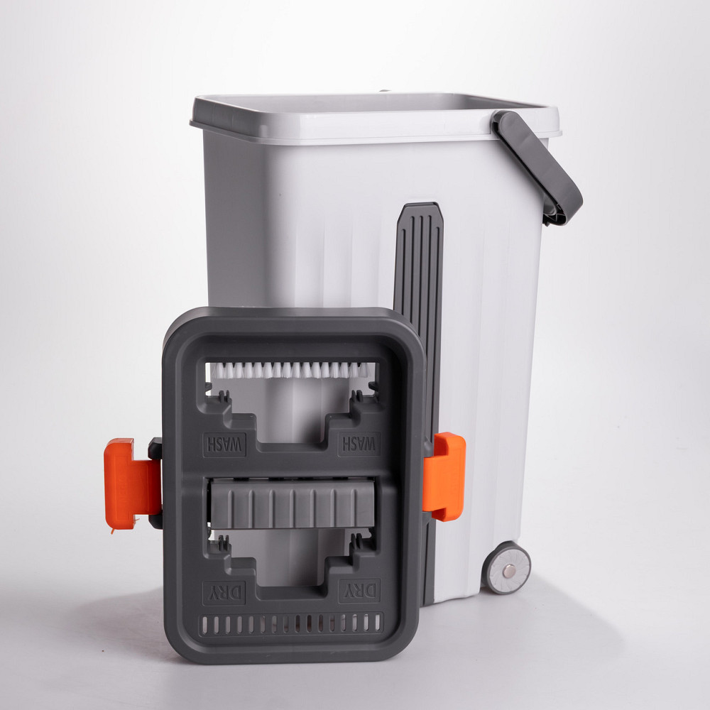 Швабра з відром 14 л для миття підлоги з віджимом плоска насадка з мікрофібри HP-35015-59 Коломия - фото 6