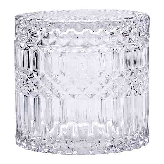 Круглая стеклянная конфетница с крышкой Киев