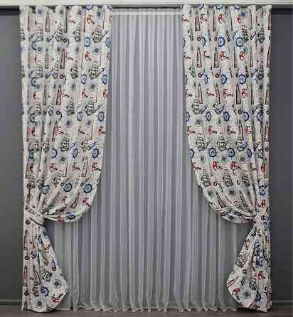 Комплект готовых фото-штор VR-Textil Sea Travel № 1498ш Разноцветный 150х275 см 2 шт (33-0398) Киев