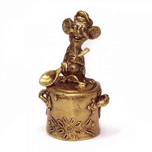 Колокольчик бронзовый Мышь Повар Киев