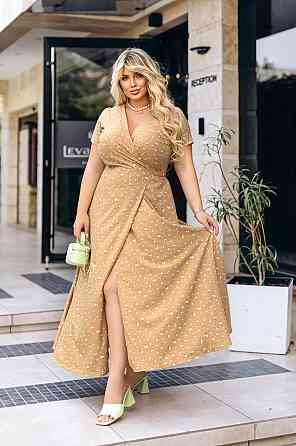 Довга літня сукня у квітковий принт "Bestie" | Норма і батал Бежевий, 48 Київ