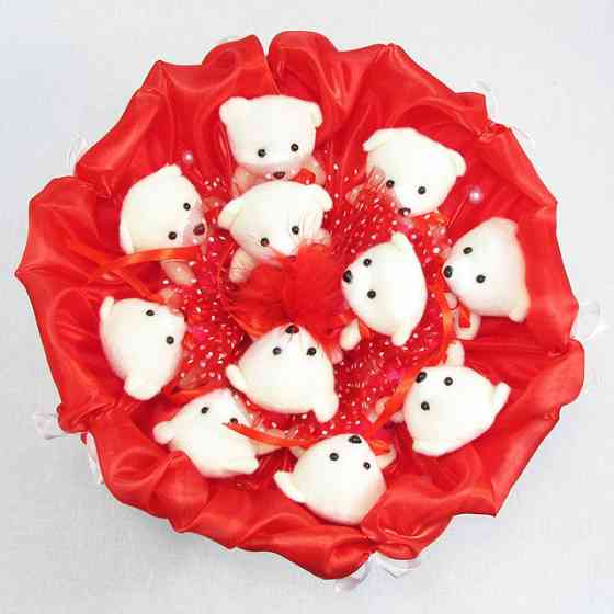 Букет из мягких игрушек 11 мишек 5281IT красный Винница