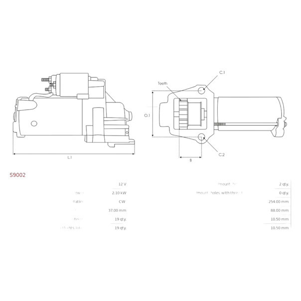 Стартер автомобиль Форд Mondeo, Transit 2.0-2.4D (2000-) (12В, 2.1кВт, 19 зуб) Мукачево - изображение 5