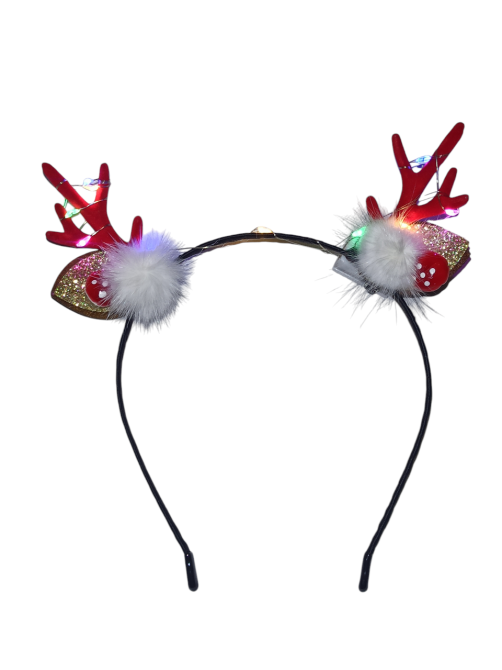 Светящийся новогодний обруч Рожки с светодиодами на голову one size красний Киев - изображение 2