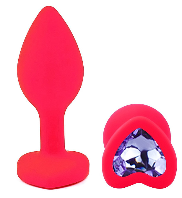 Силиконовая анальная пробка EGZO - Silicone Pink Heart Plug Amethyst, size S Sex Aura Киев - изображение 2