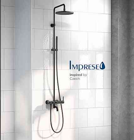 Душова система з термостатом для ванни з виливом Imprese Smart Click чорна ZMK101901210 Київ