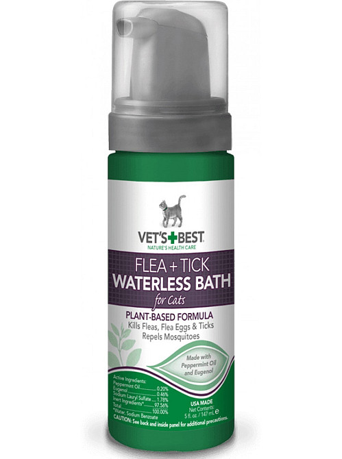 Vet`s Best Flea Tick Waterless Bath For Cats (Ветс Флеа Тік Ватерлесс) піна від бліх і кліщів для котів Запоріжжя - фото 1