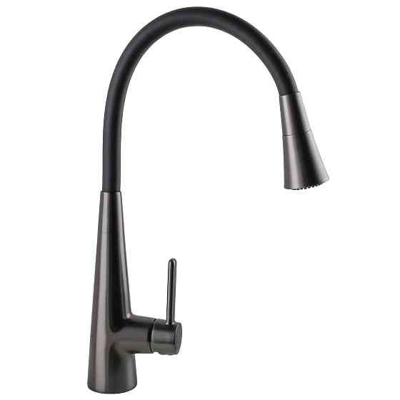 Змішувач для кухні Globus Lux LAZER Pro GLPR-203SM-GPлатунь Графіт,гофровилив Чорний з душ.насадкою Київ