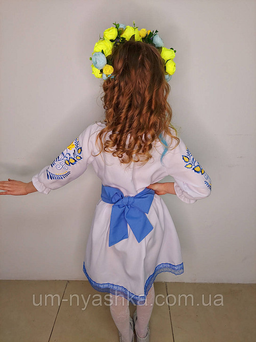 Ободок обруч з квітами "Піони великий жовто-блакитний" Кривий Ріг - фото 10