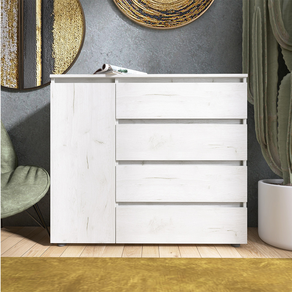 Комод Эверест КЛ-3 Лайт (телескопические) 105х38х93 см Дуб Крафт белый (DTM-071076) Львов - изображение 2