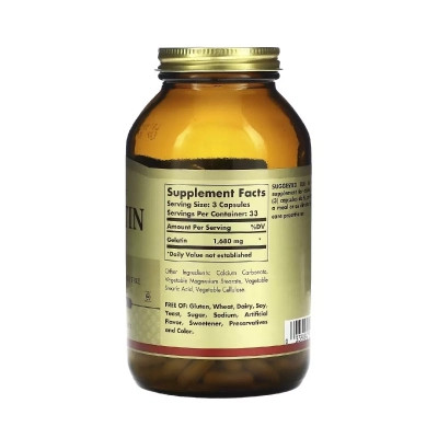 Витамин Solgar Желатин, Gelatin, 100 капсул (SOL01240) Винница - изображение 2