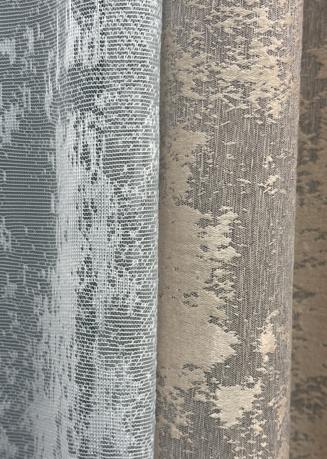 Комплект штор VR-Textil Жакард Мармур 200х270 2шт і Тюль 600х270 1144ш-1400т Кавово-сірий з білим 71-117/7 Київ - фото 7